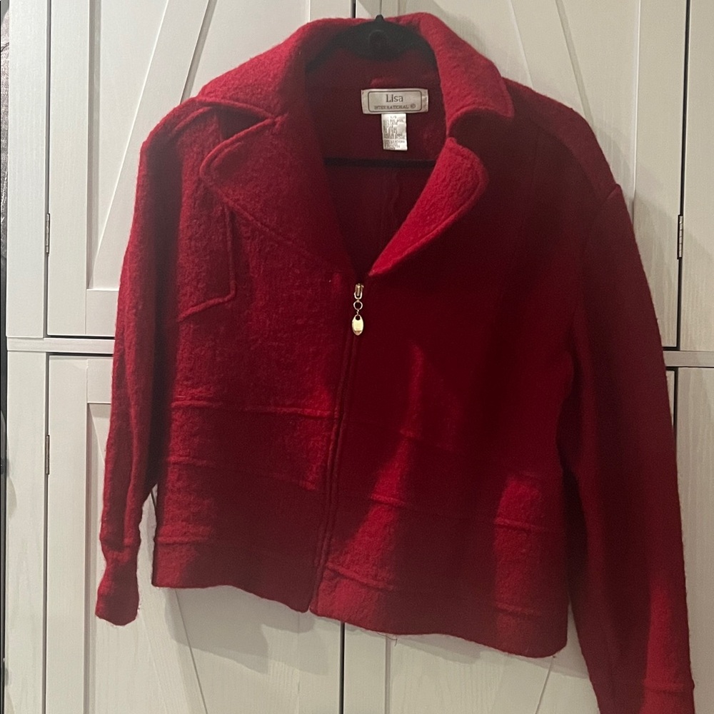 Lisa International Red Teddy Jacket